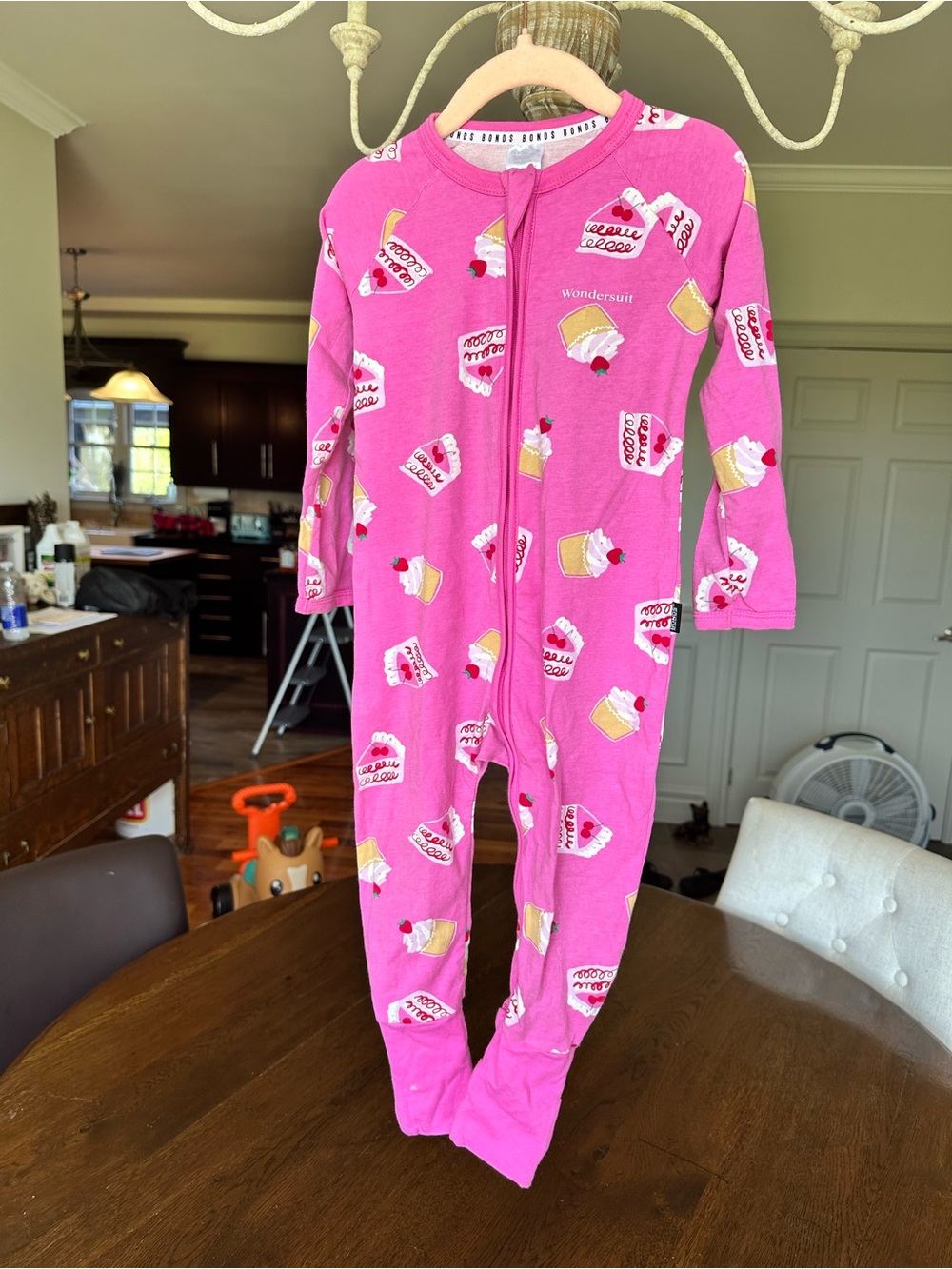 Kids Pink Cupcake One-Piece Pajamas